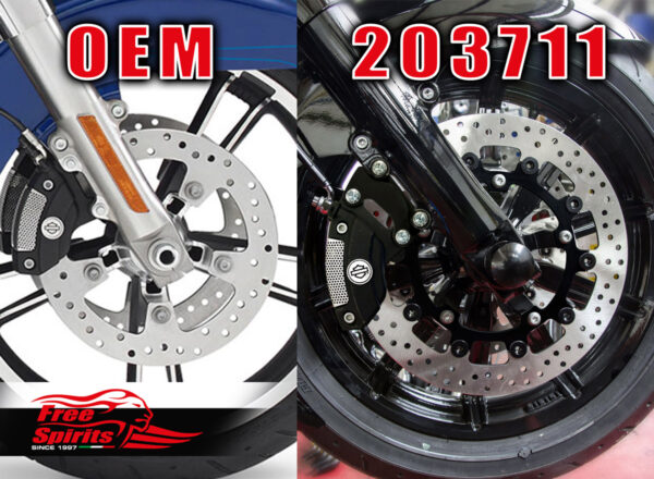 Harley Davidson Touring 2014 up - Brake rotors kit (Black) 320 mm & pads