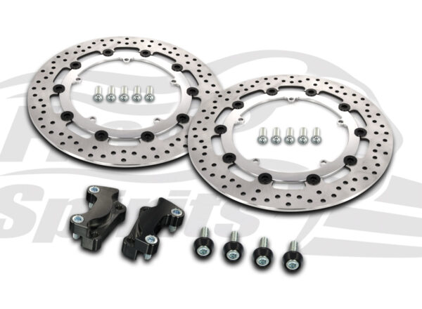 Harley Davidson Touring 2008-09 & V-Rod 06-10 - Brake rotors kit (Chrome) 320 mm & pads