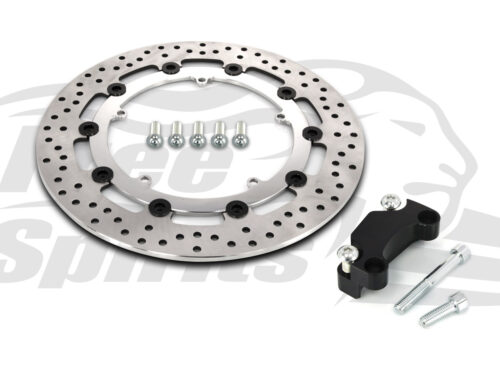 Harley Davidson Dyna (Cast wheels) 2008-2017 - Brake rotor kit (Chrome) 320 mm & pads