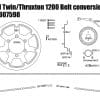 Kit trasmissione a cinghia per Triumph Speed Twin e Thruxton 1200 - immagine 4