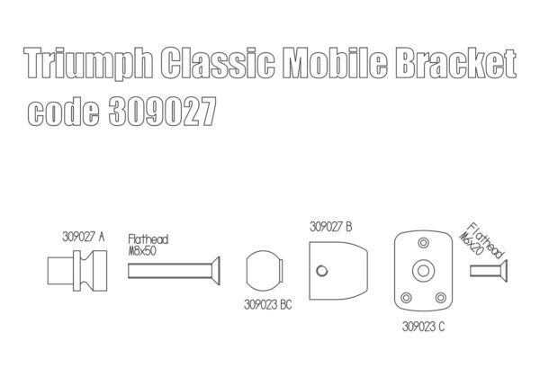 Mobile and Navigator Supports for Triumph Classic - KIT