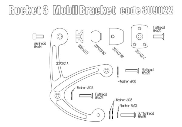 Mobile and Navigator Supports for Triumph Rocket 3 - KIT