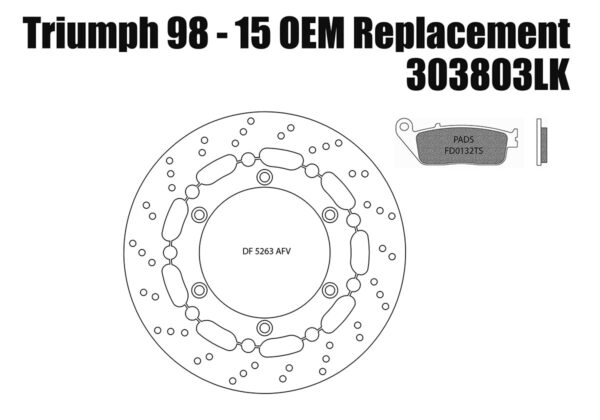 Triumph 98-15 OEM replacement front brake rotor 310mm & pads