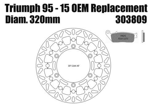 Triumph 95-15 - OEM replacement front brake rotor 320mm & pads