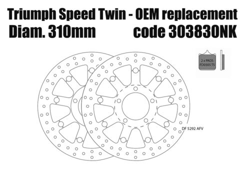 Triumph Speed Twin - OEM alternative front brake rotors & pads
