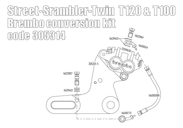 Triumph Classic 2016 up rear Brembo caliper kit