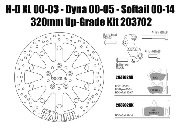 Disque Frein Arrière Flottant EBC Wide Poli Dyna Softail Sportster 92/99