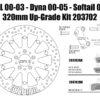 Harley Davidson Sportster 00-03, Dyna 00-05 & Softail 00-14 Brake rotors kit (320 mm) & pads