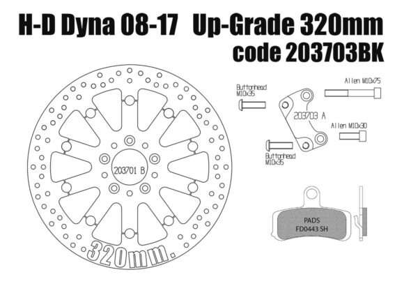 Harley Davidson Dyna 2008-2017 - Brake rotor kit (320 mm) & pads