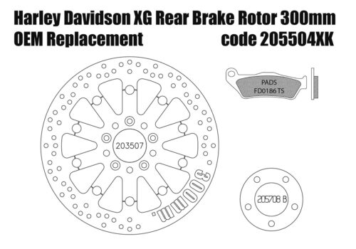 Harley Davidson XG Street - Rear brake rotor 300mm & pads