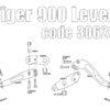 Reclining pedals kit for Triumph Tiger 900 (Black)
