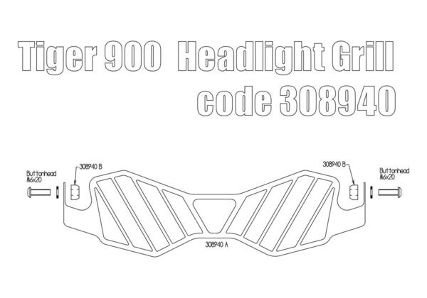 Headlamp grille for Triumph Tiger 900