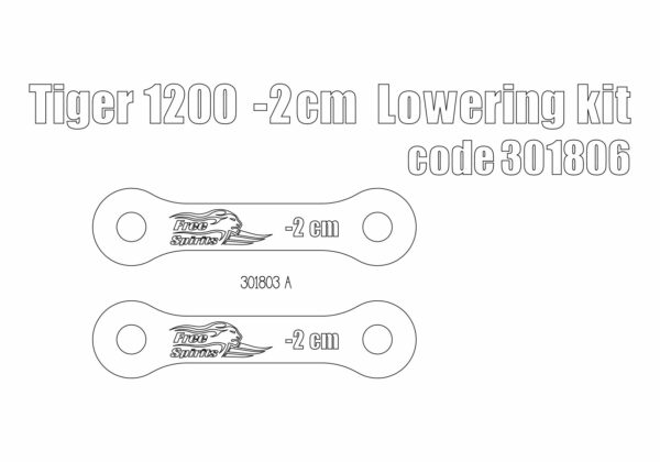 Rear suspension lowering kit (-20 mm) for Triumph Tiger 1200 without TSAS system