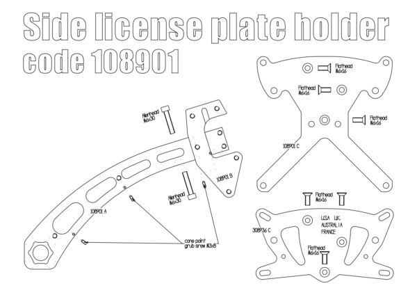 Side license plate bracket for Indian Scout - KIT