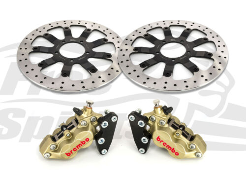 Bolt-in Upgrade braking kit for Triumph Bonneville T120 (4p. calipers Gold & rotors diam. 340 mm)