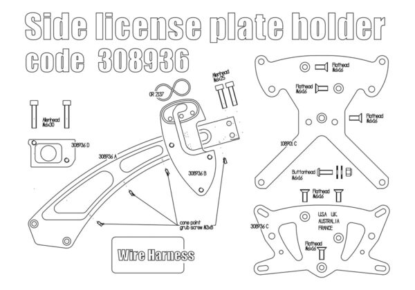 Side license plate bracket for Triumph Bobber & Speedmaster 1200 - KIT