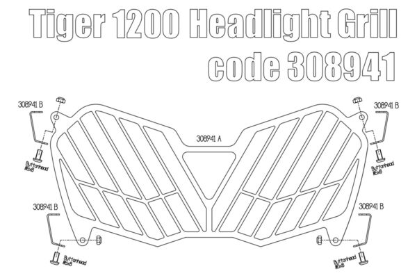 Headlamp grille for Triumph Tiger 1200 & Tiger Explorer