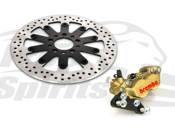 Bolt-in Upgrade braking kit for Harley Davidson Sportster 2000 up (4p. caliper & rotor diam. 300 mm)