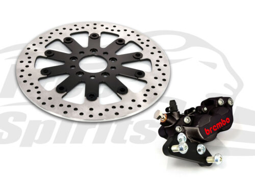 Bolt-in Upgrade braking kit (Black) for Harley Davidson Sportster 2000 up (4p. caliper & rotor diam. 300 mm)