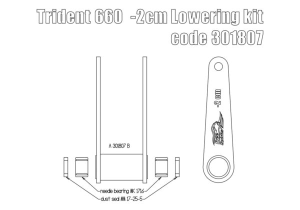 Rear suspension lowering kit (-20 mm) for Triumph Trident 660