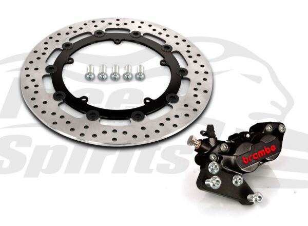Harley Davidson Dyna cast wheels 06-17 - Bolt-in kit with 4p. caliper & rotor 320 mm - KIT