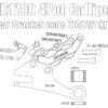 Rear brake caliper 4 pot kit for Harley Davidson XR1200