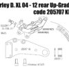 Rear brake caliper 4 pot kit for Harley Davidson Sportster (Rotor diam 11"1/2)