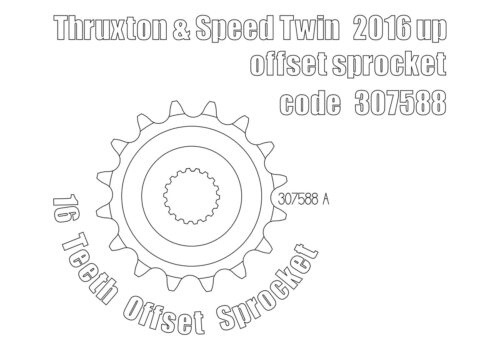 Offset sprocket (3 mm) for Triumph Thruxton 1200 & Speed Twin
