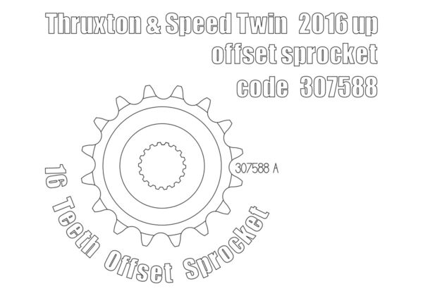 Offset sprocket (3 mm) for Triumph Thruxton 1200 & Speed Twin