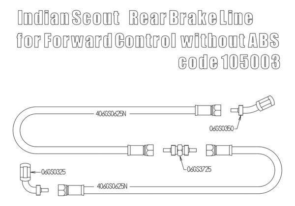 Braided brake line rear for Indian Scout 2015-24 without ABS - Image 2