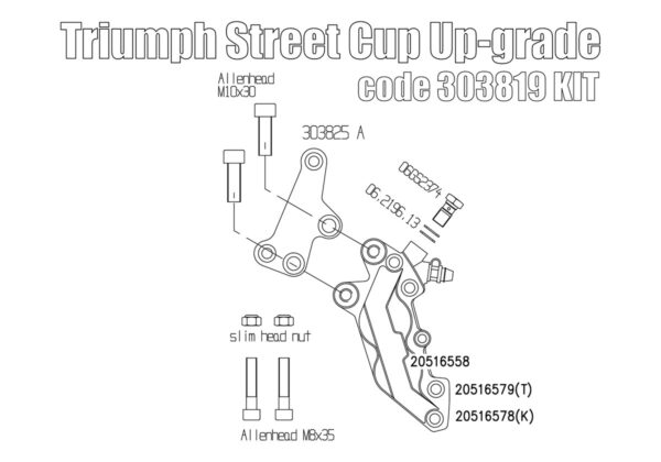 Triumph Street Cup Front brake caliper 4 pot - KIT