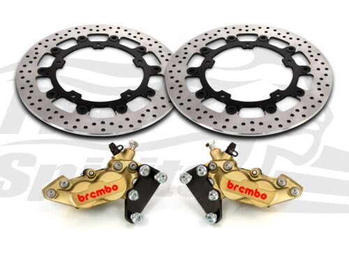 Harley Davidson Touring 2014 up - Bolt-in kit with 4p. (Gold) calipers & (Black) rotors 320 mm