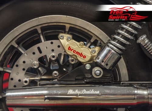 Kit freno Brembo posteriore 4 Pistoni per Harley Davidson Dyna 91-99 - Oro
