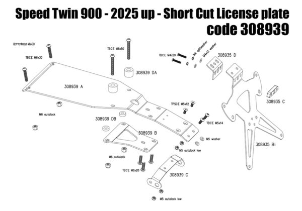 License plate (Short Cut) for Triumph Speed Twin 900 - 2025 up - Image 11